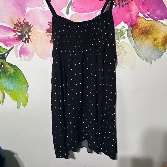 Old Navy Women's Cami Midi Dress Black & White Polka Dot Side Pockets X-Large - Picture 3 of 5